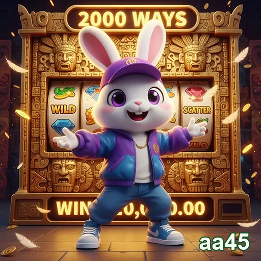 Coelho fofo em slot de jogo no site aa45, perfeito para amantes de caça-níqueis.