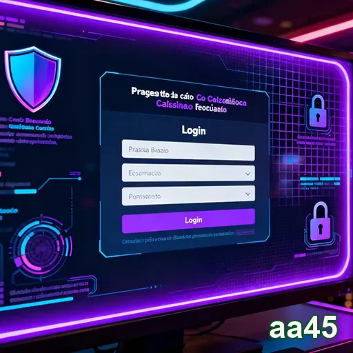 Tela de login segura do site aa45, destacando proteção de dados e segurança do usuário.